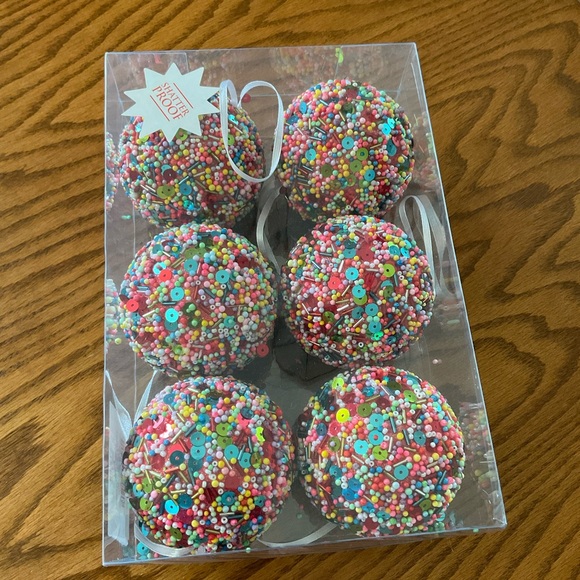 NIB Sweets & Treats Holiday Ball Ornaments, Set of 6 - Picture 2 of 3